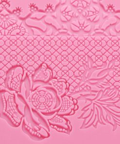 Lace Molds for Cake Decorating, Beasea 5pcs Lace Fondant Molds Silicone Lace Molds, Lace Mats and Molds Pink Flower Pattern Silicone Molds for sugar lace Craft Tools 01.Pink with Floral Style 16 71F7nUymdfL