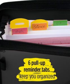 Five Star 7 Pocket Expanding File Organizer, Plastic Expandable File Folders with Customizable Tabs & Clear Cover, Holds 11" x 8-1/2", Zipper Closure, Color Will Vary (35170) *Color Will Vary 9 71F88pSIW5L