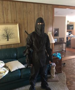 Men's Deluxe Ninja Costume, Black, One Size 8 71F8c3b5gOL