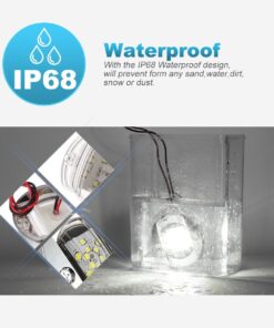 Partsam 1Pcs 3 Inch Round Marine Boat Light White 12 LED Navigation Transom Cabin Cockpit Stern Anchor Light, IP68 Submersible, Courtesy Deck Light for Pontoon Fishing Boat Kayak Sailboat 17 71F9pqT64uL