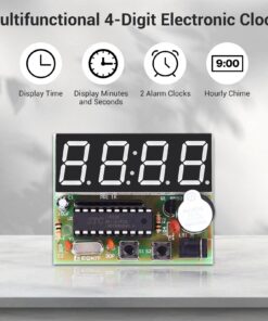 MiOYOOW 4-Digit Digital Clock Kits with PCB, DIY Alarm Clock Soldering Project Kit for Learning Electronics Soldering Practice with English Instructions 1 Pack-4 Digit Clock Kit(0.56 Inch) 56 71FA1wS2f0L
