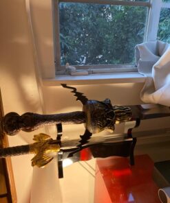 Ten Ryu MA-2SD Two-Tier Sword Stand, Black Lacquer Finish 20 71FA992BowL