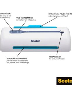Scotch Brand PRO TL906 Thermal Laminator, 1 Laminating Machine, White/Blue, Laminate Holiday Crafts and Photos, For Holiday or School Supplies, 9 in. 19 71FAUO4 CPL 1