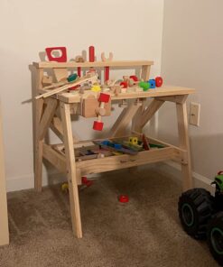 Melissa & Doug Solid Wood Project Workbench Play Building Set - STEAM Toy, Wooden Kids Work Bench, Toy Tool Bench 38 71FAeM0FkvL