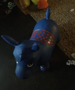 AppleRound Horse Bouncer with Hand Pump, Inflatable Space Hopper, Ride-on Bouncy Horse (Blue) Blue 31 71FAhWd4E1L