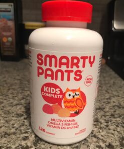SmartyPants Kids Multivitamin Gummies: Omega 3 Fish Oil (EPA/DHA), Vitamin D3, C, Vitamin B12, B6, Vitamin A, K & Zinc for Immune Support, Gluten Free, Three Fruit Flavors, 120 Count (30 Day Supply) Kids Formula 120 Count (Pack of 1) 52 71FB2S S6XL 2