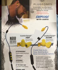 Plugfones Guardian in-Ear Earplug Earbud Hybrid - Noise Reduction in-Ear Headphones(Blue & Yellow) Blue 35 71FC3KLlh8L 1