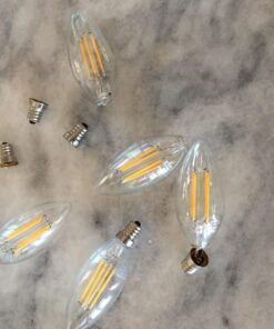 Bioluz LED 4W Filament Candelabra Bulb, E12 Base High Efficiency LED Candle Bulbs, UL Listed, Pack of 6 6 Count (Pack of 1) 48 71FCKP6ZN1L