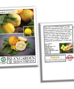 Lemon Cucumber Seeds for Planting,125+ Heirloom Seeds Per Packet, (Isla's Garden Seeds), Non GMO Seeds, Botanical Name: Cucumis sativus 'Lemon', Great Gift for Home Garden 17 71FCYrNlAvL