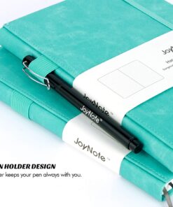 JoyNote 2 Pack Hardcover Notebook, Premium Thick Paper Faux Leather Writing Journal with Pen Loop, 96 Sheets/192 Pages, 2 Plan Stickers Gifts, 5.75 x 8.25 inches, Aqua Blue 9 71FD6nhSL