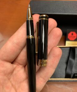 Scriveiner Silver Chrome Rollerball Pen - Stunning Luxury Pen with 24K Gold Finish, Schmidt Ink Refill, Best Roller Ball Pen Gift Set for Men & Women, Professional, Executive Office, Nice, Fancy Pens - Silver with Chrome 41 71FDJAXwBsL