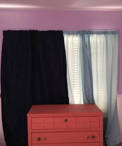 Eclipse Fresno Modern Blackout Thermal Rod Pocket Window Curtain for Bedroom (1 Panel), 52" x 84", Dark Blue 52 in x 84 in 28 71FDYAtLFrL