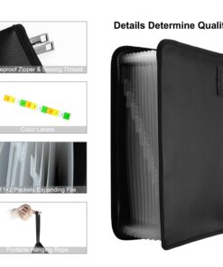 File Folder Document Organizer Pouch - Fire Resistant Water Resistant Filing Organizer Accordion Document Organizer Bag Office Expanding File Folder (File Folder 11+2 Pockets) 13 71FDYdgTu L
