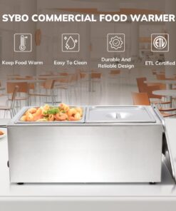 SYBO Commercial Grade Stainless Steel Bain Marie Buffet Food Warmer Steam Table for Catering and Restaurants (2 Sections) 2 Sections 13 71FDyLQ7uL