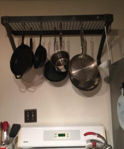 Enclume Premier Deep Bookshelf Wall Pot Rack, Hammered Steel Large Alloy Steel 4 71FEK7ITICL