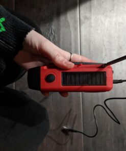 iRonsnow Solar Emergency Hand Crank Weather Radio, Portable Self Powered NOAA AM/FM Radios with SOS Alarm LED Flashlight 2000mAh Power Bank Smart Phone USB Charger for Camping (Red) 46 71FEsfiRYcL