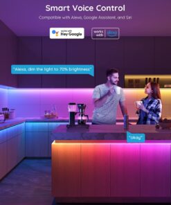 Govee 100ft RGBIC LED Strip Lights, Smart LED Lights Work with Alexa and Google Assistant, WiFi App Control Segmented DIY Multiple Colors, Color Changing Lights Music Sync, LED Lights for Christmas 25 71FEvhtYWdL