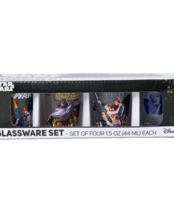 Silver Buffalo Star Wars Original Trilogy: A New Hope, Empire Strikes Back, Return of the Jedi - 4 Pack Mini Glasses Featuring Yoda, Luke, Darth Vader, Han Solo, Chewbacca, Princess Leia, Ewok, 1.5oz 1.5oz Original Trilogy 21 71FFHm5OwOL
