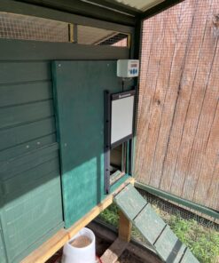 ChickenGuard Waterproof Automatic Chicken Coop Door Opener/Closer with Timer/Light Sensor Plus Predator Resistant Self Locking Pop Hole Door Kit. Coop Accessory (P) 39 71FGpW2phIL