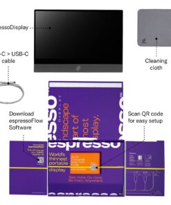 espresso Displays 15: World's Thinnest Portable Monitor - Premium Touchscreen for Mac, Windows & More. Durable, Robust Aluminium Design. 1 Cable Connection. 15.6" Touchscreen Display 18 71FITo9OQBL