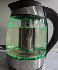 Chefman Electric Kettle with Temperature Control, 5 Presets LED Indicator Lights, Removable Tea Infuser, Glass Tea Kettle & Hot Water Boiler, 360° Swivel Base, BPA Free, Stainless Steel, 1.8 Liters 1.8L - Temperature Control 44 71FIWj9yT9L 2
