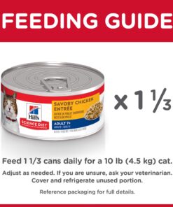 Hill's Science Diet Wet Cat Food, Adult 7+ for Senior Cats, Savory Chicken Recipe, 5.5 oz. Cans, 24-Pack 20 71FItMIT8BL