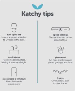 Katchy Indoor Insect Trap - Catcher & Killer for Mosquitos, Gnats, Moths, Fruit Flies - Non-Zapper Traps for Inside Your Home - Catch Insects Indoors with Suction, Bug Light & Sticky Glue (White) Original White 29 71FIwSYXt0L