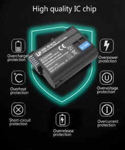 LP EN-EL15 EN EL15a Battery Rechargeable, Charger Compatible with Nikon D7500, D7200, D7100, D7000, D850, D750, D500, D810a, D810, D800e, D800, D610, D600 & More 13 71FJ c282lL