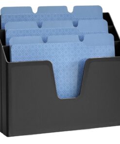 Acrimet Horizontal Triple File Folder Holder Organizer (Black Color) 13 71FJwi03dL