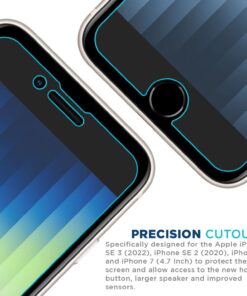 Tech Armor Ballistic Glass Screen Protector Designed for Apple NEW iPhone SE 3 (2022), iPhone SE 2 (2020), iPhone 8 and iPhone 7 (4.7 Inch) 3 Pack Tempered Glass 22 71FKZYi8AL