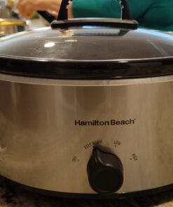 Hamilton Beach 6-Quart Slow Cooker with 3 Cooking Settings, Dishwasher-Safe Stoneware Crock & Glass Lid, Silver (33665G) 34 71FKbRYV6JL
