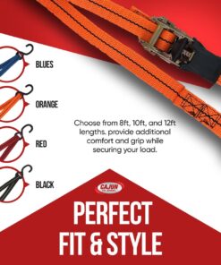 Cajun Tie Downs - 3 Point Tie Down Ratchet Strap for Jet Ski, Sea Doo & Wave Runner (8 Feet, Black) 8 Feet 14 71FKwcLh5NL