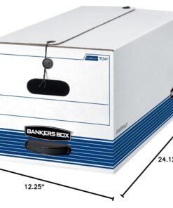 Bankers Box STOR/FILE Medium-Duty Storage Boxes, FastFold, String and Button, Letter, Case of 12 (00704) 12-Pack 17 71FL480OoL