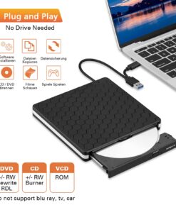 External DVD Drive, Amicool USB 3.0 Type-C CD DVD +/-RW Optical Drive USB C Burner Slim CD/DVD ROM Rewriter Writer Reader Portable for PC Laptop Desktop MacBook Mac Windows 7/8.1/10 Linux OS Apple 26 71FLc4gvvFS