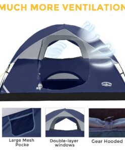 Pacific Pass 2/4/6 Person Family Dome Tent with Removable Rain Fly, Easy Setup for Camp Outdoor Navy Blue 4 Person 26 71FLpc49YuL