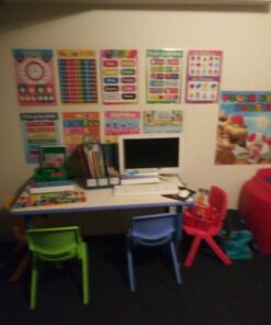 Flash Furniture Wren Adjustable Classroom Activity Table for School and Home, Rectangular Plastic Activity Table for Kids, 23.625" W x 47.25" L, Gray/Blue Blue Set of 1 39 71FN1hcCjkL