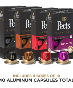 Alternative view of Peet's Coffee Gifts, Espresso Coffee Pods Variety Pack, Dark & Medium Roasts, Compatible with Nespresso Original Machine, Intensity 8-11, 40 Count (4 Boxes of 10 Espresso Capsules)
