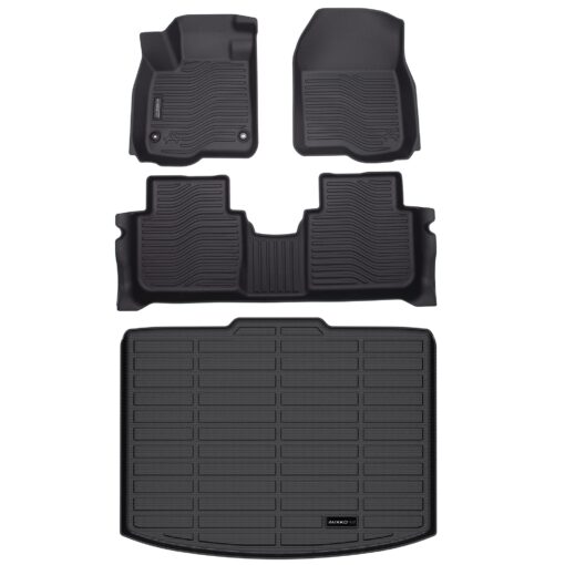 Auxko All Weather Floor Mats Cargo Liner Fit for Honda CR-V 2023 2024 (Not Hybrid) TPE Rubber Liners Set CRV Accessories Cargo Liner for Lowest Position floor+lower cargo mat 23-24 non hybrid