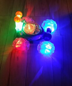 Haktoys Remote Control Stunt Car Radio Control Invincible Tornado Truck Rechargeable with Flashing Lights and Quiet Play Mode Tumbling and Spinning Action RC Car for Kids Blue 39 71FOOQDzRTL