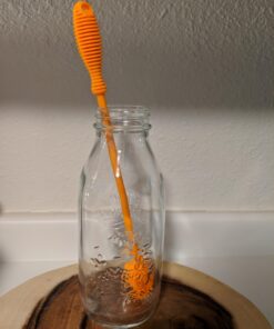 Kitchiny 12.5" Silicone Bottle Brush and Straw Cleaner Brush Set | Bottle Cleaner Brush for Hydroflasks, Insulated Sports Bottles, Straws | Water Bottle Brush Cleaner for Narrow Neck containers Orange 38 71FP2cgSItL
