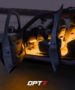 OPT7 Aura Interior Car Lights with Remote Control, Color Change, Music Sync Inside Ambient Lighting Kit, LED Lights for Car Truck Under Dash Accessories, Charger Adapter 12V, 6pc Single Row LED Strip RGB 37 71FPRwLjSvL