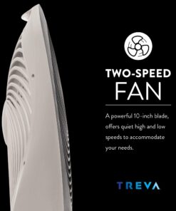 Treva 10-Inch Portable Fan, Powered by Battery and/or AC Adapter - Desk Fan Air Circulating with 2 Cooling Speeds, Personal Fan and Travel Fan for all your needs Black 25 71FQD 0T8oL