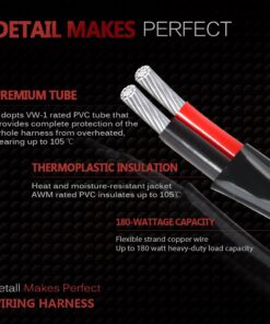 MICTUNING LED Light Bar Wiring Harness Fuse 40A Relay On-off Rocker Switch Blue(2 Lead) 37 71FRKajtf L