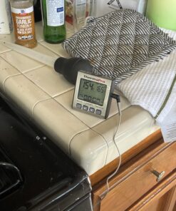 ThermoPro TP16S Digital LCD Meat Thermometer for Cooking and Grilling, BBQ Food Thermometer with Backlight and Kitchen Timer, Grill Temperature Probe Thermometer for Smoker, Barbecue, Oven, Cookware Light Silver 43 71FSREvwA4L