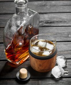 asobu Whiskey Glass with Insulated Stainless Steel Sleeve, 12 ounces (Natural Wood) Natural Wood 11 71FSeeeyjSL