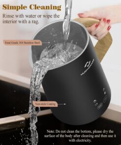 Nuovoware 4-in-1 Milk Frother and Steamer with Temperature Control Dispaly Screen, Electric Automatic Frother for Hot Chocolate Milk, Cappuccinos, Latte, Macchiato, Black 21 71FTVA o5JL