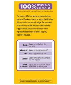 Nature Made Hair Skin and Nails with Biotin 2500 mcg, Dietary Supplement For Healthy Hair Skin and Nails Support, 120 Softgels, 120 Day Supply 120 Count 23 71FTdtLZ3sL