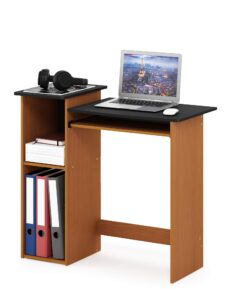 Furinno Econ Multipurpose Computer Writing Desk, Light Cherry/Black With Storage 26 71FTp1FZu9L