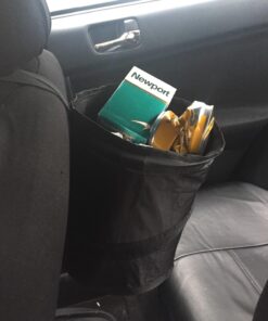 Zone Tech Universal Traveling Portable Car Trash Can - Black Collapsible Pop-up Leak Proof Trash Can- for Garbage to Organize Car, Waste Basket Bin, Rubbish Bucket (1 Pack) 1 Pack 36 71FTtgPyL