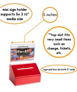 Acrylic Heavy Duty Donation/Ballot Box with Lock and Sign Holder Red 1 Pack 7 71FUdv9tWXL